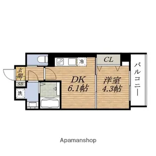 RIDGEガーデン江坂Ⅱ(旧サムティガーデン江坂Ⅱ)【6階】の間取り