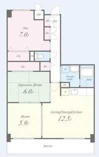プラージュキシダ【2階】の間取り