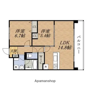 グランデ紫陽花【1階】の間取り