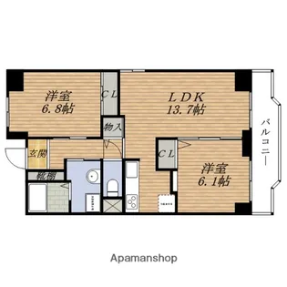 PARKHILLS新大阪OASIS【6階】の間取り
