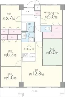 南山寿ガーデン【6階】の間取り