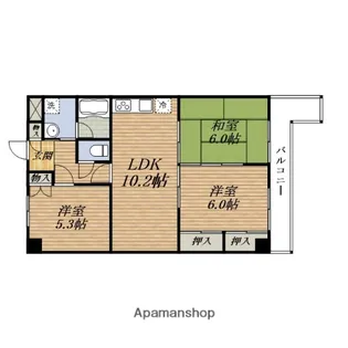 大阪府豊中市上新田2丁目【マンション】の間取り