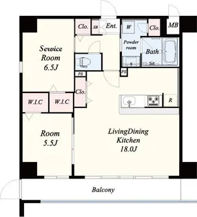 中条プレイス【4階】の間取り