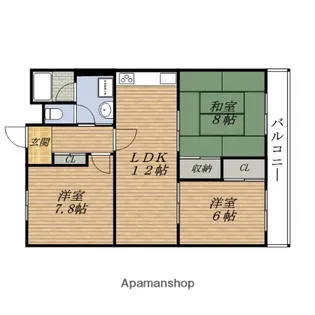 アパルトマン北千里【7階】の間取り