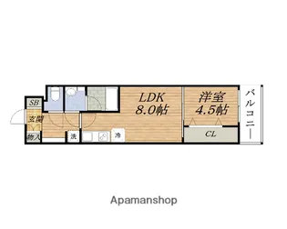 LA CASA新北野Ⅱ【4階】の間取り