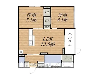 FORTUNA江坂【5階】の間取り