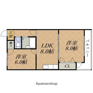 グランベガ緑地公園【4階】の間取り