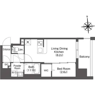 コンフォリア・リヴ南森町Ⅱ【0803号室】の間取り