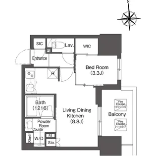 コンフォリア・リヴ本町WEST Q【0710号室】の間取り