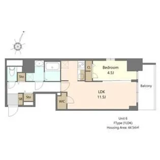 S-RESIDENCE阿波座bouncy【5階】の間取り