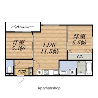 ボヌール緑地公園【2階】の間取り