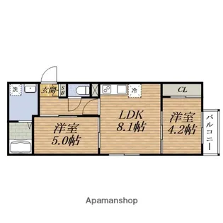 CEDAR HALL YAMADA TWO【2階】の間取り