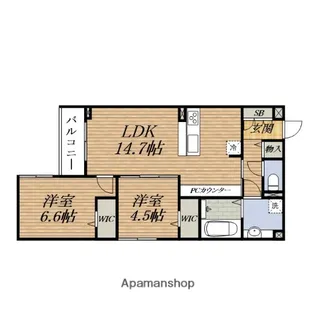 Armojour B棟【3階】の間取り