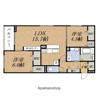 Armojour B棟【2階】の間取り
