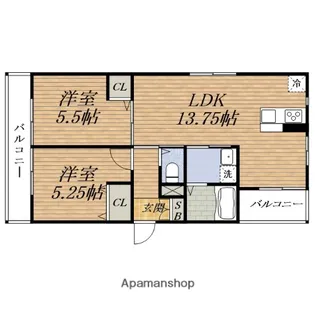 大阪府豊中市若竹町1丁目【アパート】の間取り