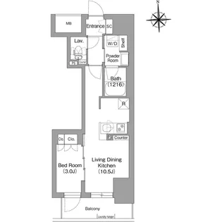 コンフォリア・リヴ博労町一丁目Q【0704号室】の間取り