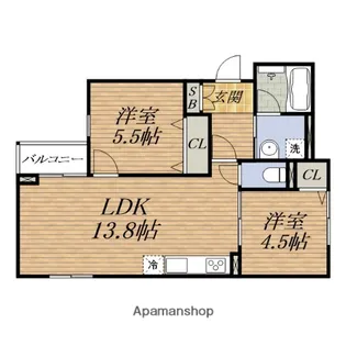 ヴェルメゾン吹田元町【2階】の間取り