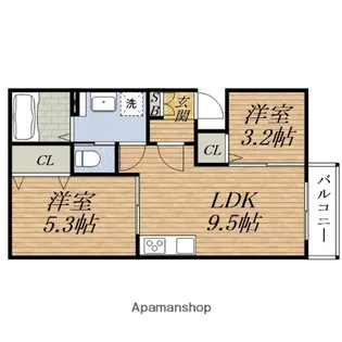 仮称)大島【2階】の間取り