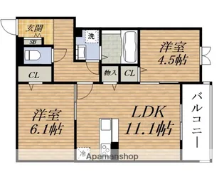 Flat Comfy 豊中【3階】の間取り