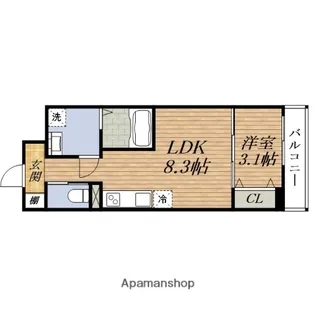 S-MOVE三国【2階】の間取り
