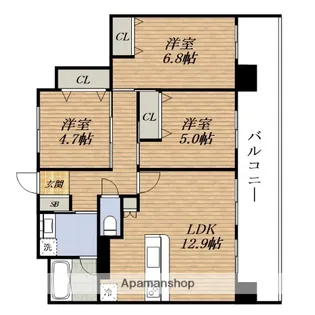 ラウロ相川リーヴァ【1階】の間取り