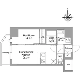 コンフォリア・リヴ北浜高麗橋【0603号室】の間取り