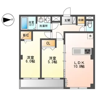 ブランキューブ南摂津【302号室】の間取り