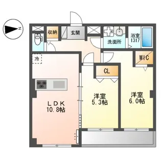 ブランキューブ南摂津【303号室】の間取り