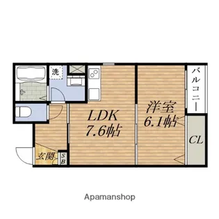 ベリッシモ蛍池【3階】の間取り