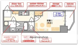 レジュールアッシュ難波LUXE【5階】の間取り