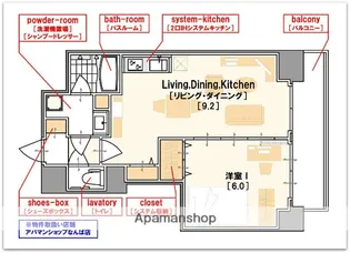 1LDKの間取り画像