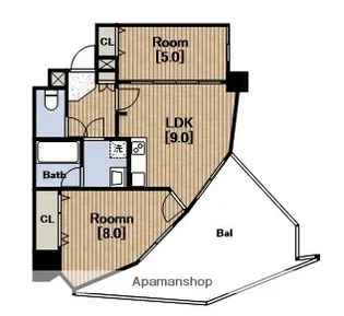 フェルザ今宮戎(旧)KREHL難波南(クレール難波南)【10階】の間取り