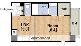 1DKの間取り画像