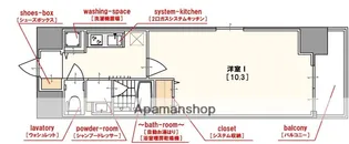 エステムコート難波Ⅱアレグリア【2階】の間取り