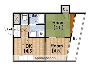 大阪府大阪市浪速区元町1丁目【マンション】の間取り