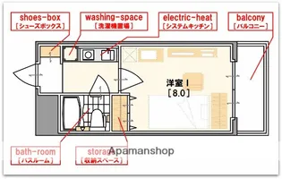 シャンクレール大国【8階】の間取り