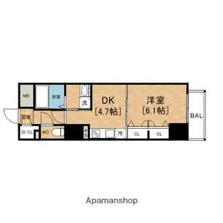 エステムコート心斎橋EAST3エクシード【3階】の間取り