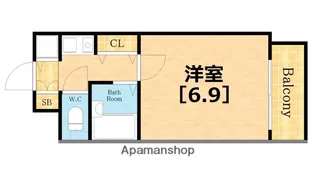 プレサンス難波WEST【8階】の間取り