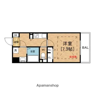 ラムール難波西【9階】の間取り