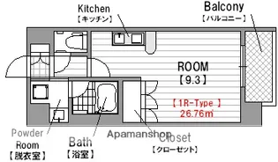 アスリート本町リバーウエスト【8階】の間取り