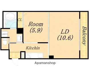 CITY SPIRE難波WESTⅡ【3階】の間取り