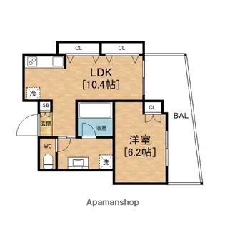 W.O.B SHINMACHI【7階】の間取り