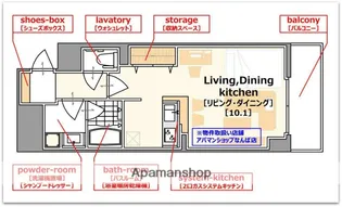 BRAVI南堀江【10階】の間取り