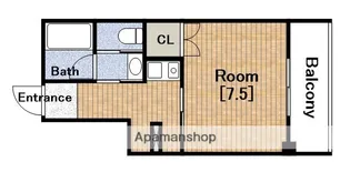 W.O.B HONMACHI-WEST【7階】の間取り