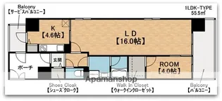 ロイヤルパークスなんば【4階】の間取り