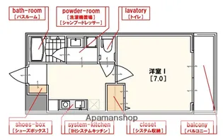 WILLDO難波WⅠ【7階】の間取り