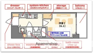 プレサンス心斎橋ルティア【7階】の間取り