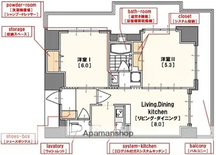 エステムプラザ難波WESTリバークロス【7階】の間取り