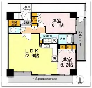 2LDKの間取り画像