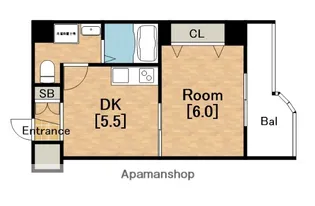 メゾンデノムラ東心斎橋【9階】の間取り